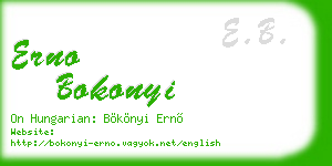erno bokonyi business card