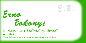 erno bokonyi business card